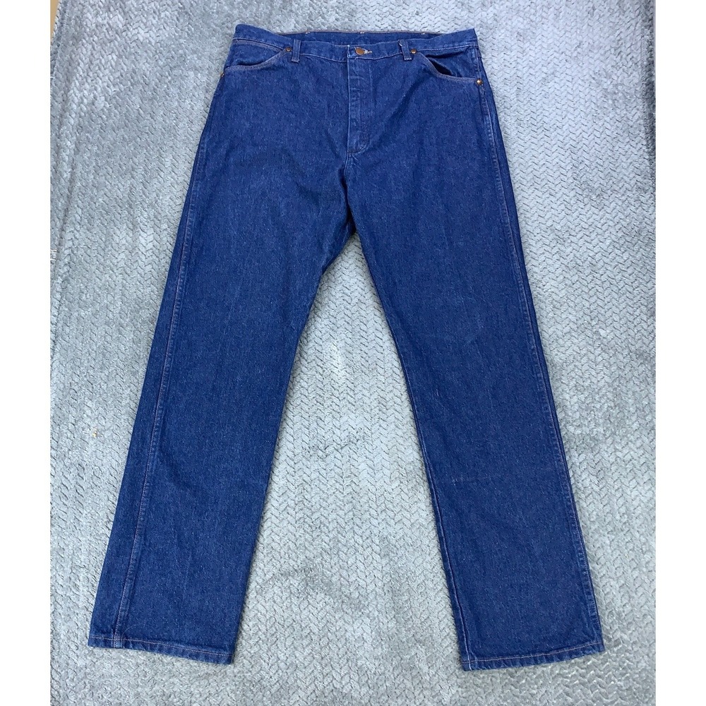 Wrangler Jeans Men 38x34 (36x33) Indigo Blue Cowboy Cut Original Fit 13MWZPW